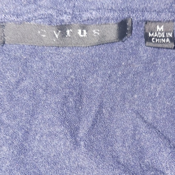 Cyrus Navy Blue Hooded Open Front Cardigan Sweater Longline Pockets Womens M - Picture 5 of 5